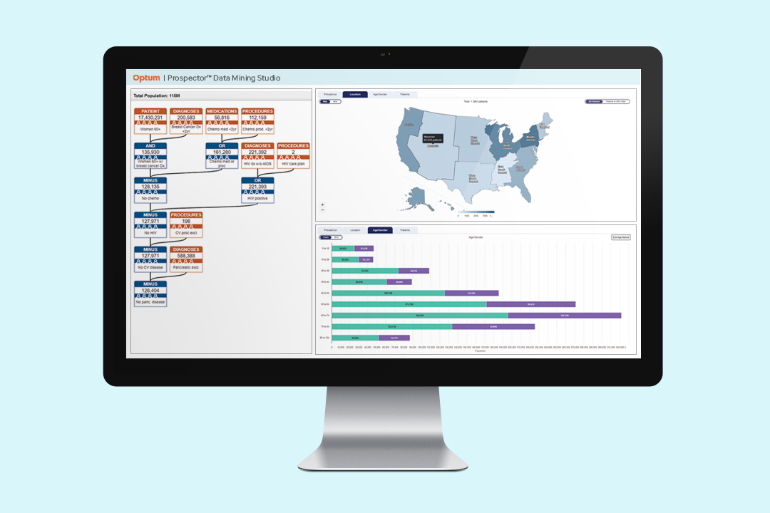 prospector data mining studio on computer screen