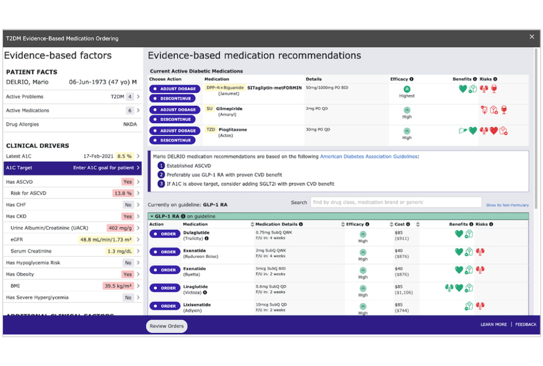 A screenshot of the prototype T2DM app.